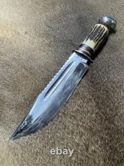 VINTAGE BOWIE STYLE SAWBACK SOLINGEN HUNTING KNIFE (great Condition) 60's 70's