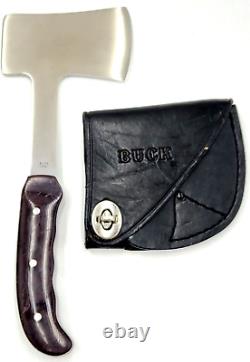 VINTAGE BUCK 106 Hatchet Axe with Rosewood handle Leather sheath Nice! See PIcs