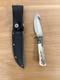 VINTAGE Custom Hand Made Hunting Guthook Skinner Knife By Harvey leather sheath