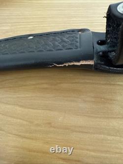 VINTAGE Custom Hand Made Hunting Guthook Skinner Knife By Harvey leather sheath