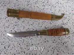 VINTAGE FINLAND PUUKKO ENGRAVED BLADE HUNTING KNIFE With MATCHING SHEATH CLEAN