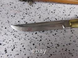 VINTAGE FINLAND PUUKKO ENGRAVED BLADE HUNTING KNIFE With MATCHING SHEATH CLEAN