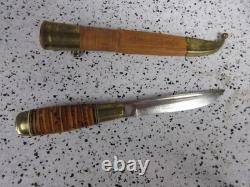 VINTAGE FINLAND PUUKKO ENGRAVED BLADE HUNTING KNIFE With MATCHING SHEATH CLEAN