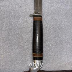 VINTAGE JC HIGGINS USA FIXED BLADE HUNTING KNIFE & case