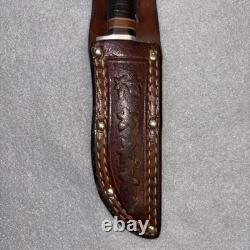 VINTAGE JC HIGGINS USA FIXED BLADE HUNTING KNIFE & case