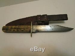 VINTAGE JOSEPH ALLEN AND SONS NON-XXL SHEFFIELD BOWIE KNIFE WithLEATHER SHEATH