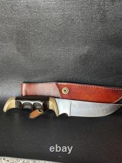 VINTAGE-Kershaw Model 1035, Moose Hunter Knife withLeather Sheath- COLLECTIBLE