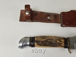 VINTAGE OLSEN KNIFE CO. GERMANY BUFFALO SKINNER 8 FIXED BLADE KNIFE With SHEATH