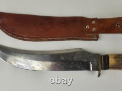 VINTAGE OLSEN KNIFE CO. GERMANY BUFFALO SKINNER 8 FIXED BLADE KNIFE With SHEATH