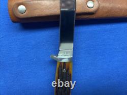 VINTAGE QUEEN USA 8 INCH HUNTING KNIFE and SHEATH D2 STEEL