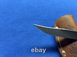 VINTAGE QUEEN USA 8 INCH HUNTING KNIFE and SHEATH D2 STEEL