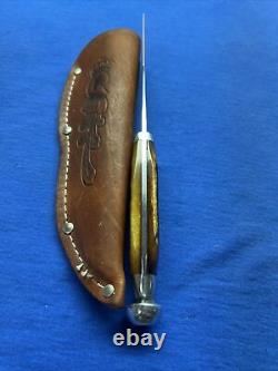 VINTAGE QUEEN USA 8 INCH HUNTING KNIFE and SHEATH D2 STEEL