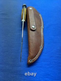 VINTAGE QUEEN USA 8 INCH HUNTING KNIFE and SHEATH D2 STEEL