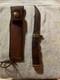 VINTAGE SHRADE 497 FIXED BLADE KNIFEwith original 49er SCHRADE SHEATH-POWNED