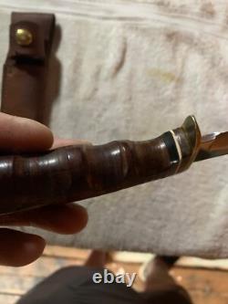 VINTAGE SHRADE 497 FIXED BLADE KNIFEwith original 49er SCHRADE SHEATH-POWNED