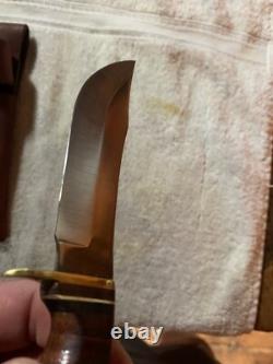 VINTAGE SHRADE 497 FIXED BLADE KNIFEwith original 49er SCHRADE SHEATH-POWNED