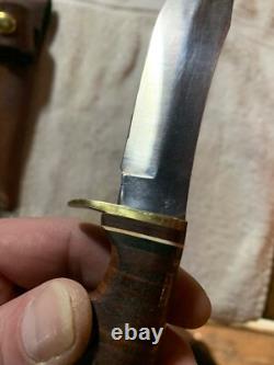 VINTAGE SHRADE 497 FIXED BLADE KNIFEwith original 49er SCHRADE SHEATH-POWNED