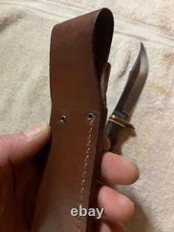 VINTAGE SHRADE 497 FIXED BLADE KNIFEwith original 49er SCHRADE SHEATH-POWNED