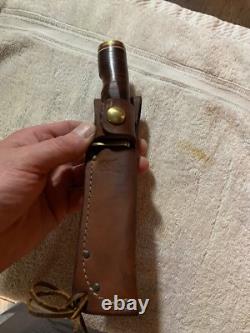 VINTAGE SHRADE 497 FIXED BLADE KNIFEwith original 49er SCHRADE SHEATH-POWNED