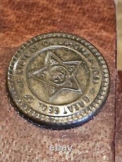 VINTAGE TBP GREAT SEAL OF THE STATE OF OKLAHOMA 1907 KNIFE & SHEATH Skinning