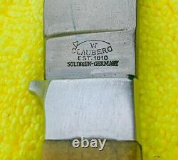 VINTAGE W. CLAUBERG SOLINGEN GERMANY 5800 BLADE KNIFE WITH SHEATH Est. 1930's