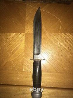 VTG 1940s 50s Marbles Gladstone Big 8 Ideal Bowie Hunting Knife with Sheath