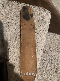 VTG 1940s 50s Marbles Gladstone Big 8 Ideal Bowie Hunting Knife with Sheath