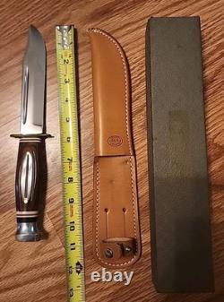 VTG 60's KA-BAR Knife 1208 Unsharpened & Un-used. Original Sheath & Box. USA