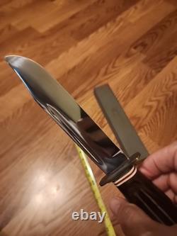 VTG 60's KA-BAR Knife 1208 Unsharpened & Un-used. Original Sheath & Box. USA
