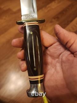 VTG 60's KA-BAR Knife 1208 Unsharpened & Un-used. Original Sheath & Box. USA