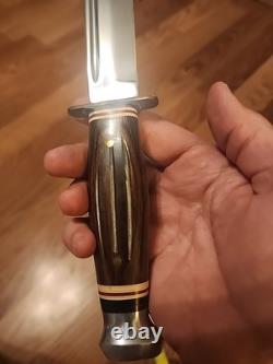 VTG 60's KA-BAR Knife 1208 Unsharpened & Un-used. Original Sheath & Box. USA