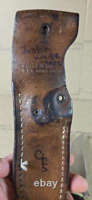 VTG 70's Westmark Model 702 Fixed Blade Outdoorsman Knife 9.5 USA OEM Sheath