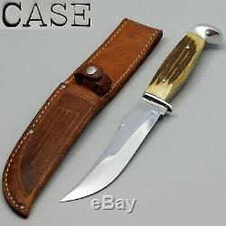 VTG CASE XX 523-6 STAG HUNTING KNIFE with SHEATH 1940-1964 OLD Never Sharpened