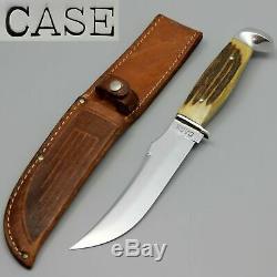VTG CASE XX 523-6 STAG HUNTING KNIFE with SHEATH 1940-1964 OLD Never Sharpened