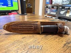 VTG Case 1940-1969 Fixed Blade Pig Sticker Stacked Leather OG Sheath EX Cond VTG Case 1940-1969 Fixed Blade Pig Sticker Stacked Leather OG Sheath EX Cond