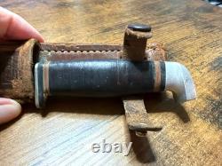 VTG Case 1940-1969 Fixed Blade Pig Sticker Stacked Leather OG Sheath EX Cond