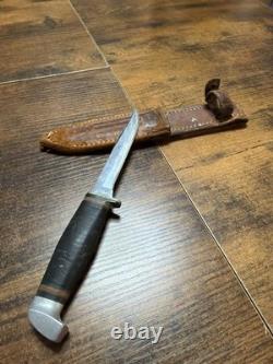VTG Case 1940-1969 Fixed Blade Pig Sticker Stacked Leather OG Sheath EX Cond