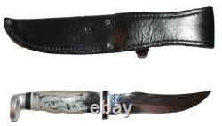VTG Case XX 223-5 Stainless Steel Fixed Blade Knife with Leather Sheath 6 Dot 1974