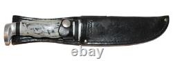 VTG Case XX 223-5 Stainless Steel Fixed Blade Knife with Leather Sheath 6 Dot 1974