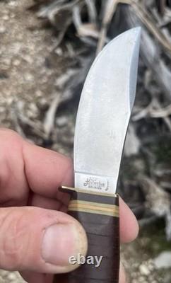 VTG HUBERTUS Knife Solingen Germany Leather Handle Hunting Knife Sheath Rostfrei
