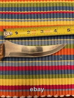 VTG Homemade Antler Hunting Knife With Handmade Leather Sheath 4.5 /overall 9