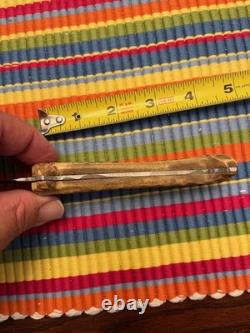 VTG Homemade Antler Hunting Knife With Handmade Leather Sheath 4.5 /overall 9