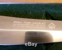 VTG Original 1985 Puma Waidblatt 3588 Stag Hunting Knife withSheath & Display Box