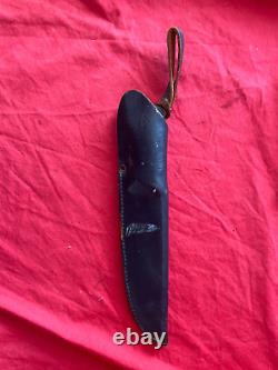 VTG - Pre-64 PUMA Stag Handle Forsternicker with Leather Sheath