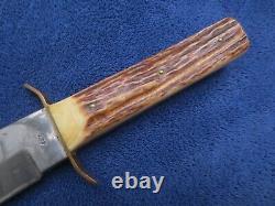 Very Nice Vintage Huge Bowie Hunting Knife And Sheath Made In Germany Solingen