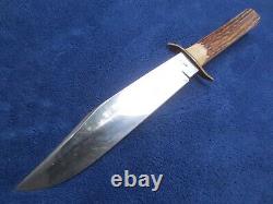 Very Nice Vintage Huge Bowie Hunting Knife And Sheath Made In Germany Solingen