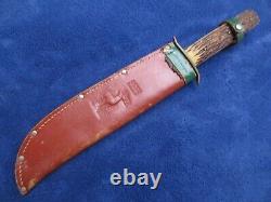 Very Nice Vintage Huge Bowie Hunting Knife And Sheath Made In Germany Solingen