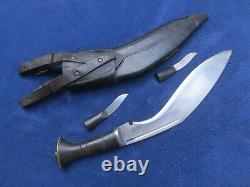 Very Nice Vintage Original Nepalese Gurkha Kukri Knife Dagger Set And Sheath