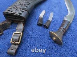 Very Nice Vintage Original Nepalese Gurkha Kukri Knife Dagger Set And Sheath