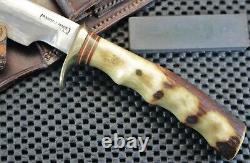 Very Old RANDALL Knife. 5-6. Br. Button Heiser. Pin-Stag Finger Grips Liberty Dime